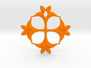 Floral Pendant in Orange Smooth Versatile Plastic