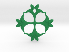 Floral Pendant in Green Smooth Versatile Plastic