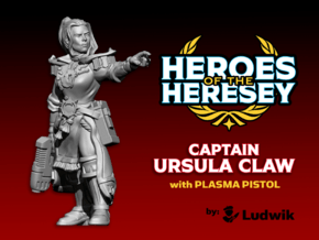 Capt. Ursula Claw - with Plasma Pistol  in Tan Fine Detail Plastic