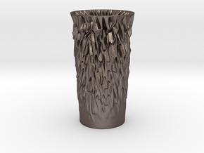 Random Vase in Polished Bronzed-Silver Steel