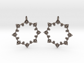 Sunny Earrings in Polished Bronzed-Silver Steel