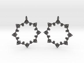 Sunny Earrings in Dark Gray PA12 Glass Beads