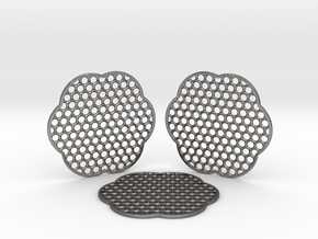 Grid Coasters in Processed Stainless Steel 316L (BJT)
