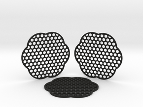 Grid Coasters in Black Natural TPE (SLS)