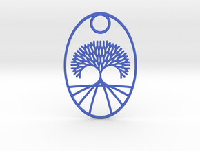 Fractal Tree Oval Pendant Redux in Blue Smooth Versatile Plastic
