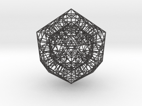 Sierpinski Icosahedral Prism in Dark Gray PA12 Glass Beads