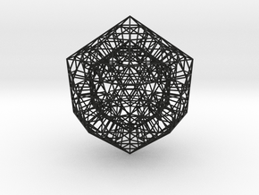 Sierpinski Icosahedral Prism in Black Smooth Versatile Plastic