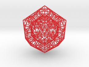 Sierpinski Icosahedral Prism in Red Smooth Versatile Plastic