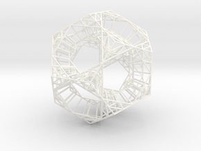 Sierpinski Dodecahedral Prism in White Smooth Versatile Plastic