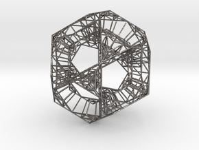 Sierpinski Dodecahedral Prism in Processed Stainless Steel 316L (BJT)