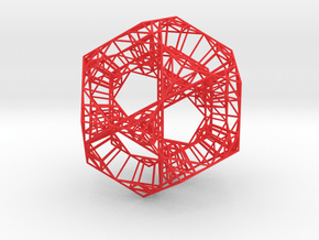 Sierpinski Dodecahedral Prism in Red Smooth Versatile Plastic