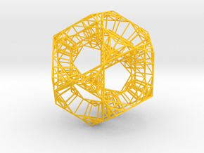 Sierpinski Dodecahedral Prism in Yellow Smooth Versatile Plastic