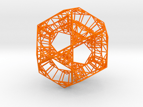 Sierpinski Dodecahedral Prism in Orange Smooth Versatile Plastic