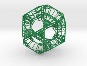 Sierpinski Dodecahedral Prism in Green Smooth Versatile Plastic