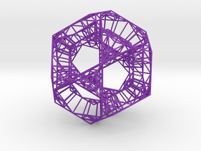 Sierpinski Dodecahedral Prism in Purple Smooth Versatile Plastic