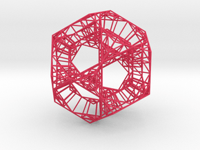 Sierpinski Dodecahedral Prism in Pink Smooth Versatile Plastic
