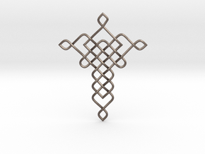 Crossy Pendant in Polished Bronzed-Silver Steel