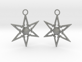 Star Earrings in Gray PA12 Glass Beads
