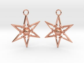Star Earrings in Polished Copper