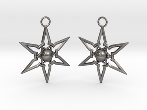 Star Earrings in Processed Stainless Steel 17-4PH (BJT)