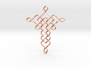 Crossy Pendant in Polished Copper