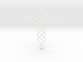 Crossy Pendant in White Smooth Versatile Plastic