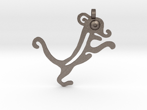Animal Pendant in Polished Bronzed-Silver Steel