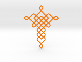 Crossy Pendant in Orange Smooth Versatile Plastic