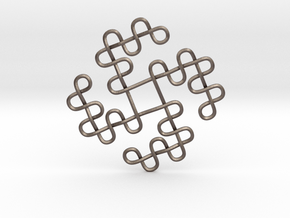 Knots Tetraskelion in Polished Bronzed-Silver Steel