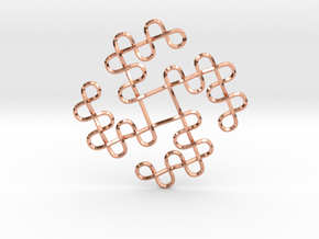 Knots Tetraskelion in Polished Copper