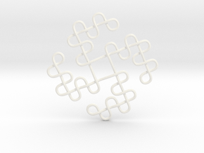 Knots Tetraskelion in White Smooth Versatile Plastic