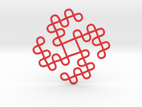 Knots Tetraskelion in Red Smooth Versatile Plastic
