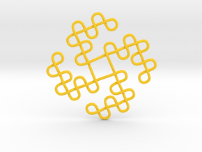 Knots Tetraskelion in Yellow Smooth Versatile Plastic
