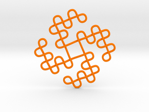 Knots Tetraskelion in Orange Smooth Versatile Plastic