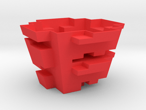 A Blocky Planter in Red Smooth Versatile Plastic