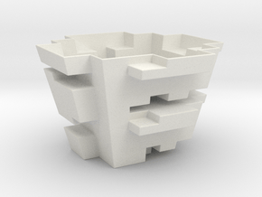 A Blocky Planter in White Natural TPE (SLS)
