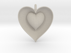 Half Heart Pendant in Natural Sandstone