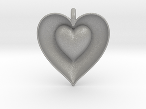 Half Heart Pendant in Aluminum