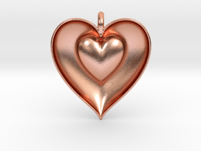 Half Heart Pendant in Natural Copper