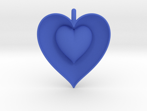 Half Heart Pendant in Blue Smooth Versatile Plastic