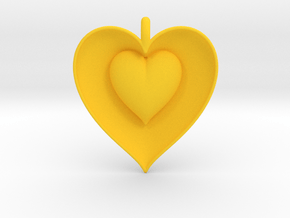 Half Heart Pendant in Yellow Smooth Versatile Plastic