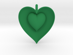 Half Heart Pendant in Green Smooth Versatile Plastic