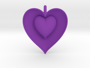 Half Heart Pendant in Purple Smooth Versatile Plastic