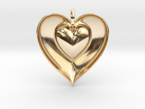 Half Heart Pendant in 9K Yellow Gold 