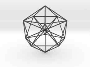 Icosahedral Pyramid in Dark Gray PA12 Glass Beads