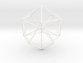 Icosahedral Pyramid in White Smooth Versatile Plastic