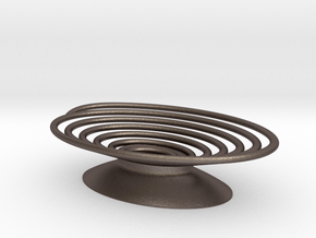 Spiral Soap Dish in Polished Bronzed-Silver Steel