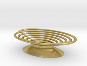 Spiral Soap Dish in Natural Brass