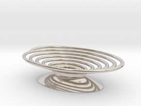 Spiral Soap Dish in Rhodium Plated Brass