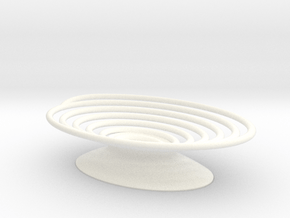 Spiral Soap Dish in White Smooth Versatile Plastic